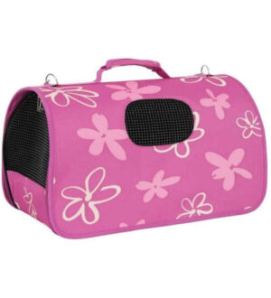 PET CARRIER FLOWER DESIGN - PLUM