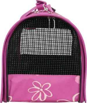PET CARRIER FLOWER DESIGN - PLUM