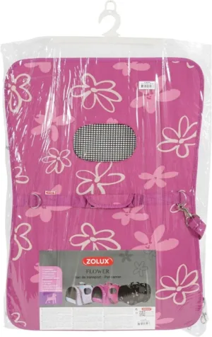 PET CARRIER FLOWER DESIGN - PLUM