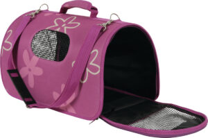 PET CARRIER FLOWER DESIGN - PLUM