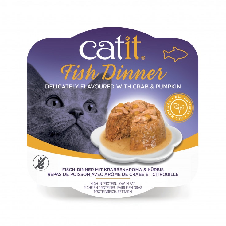 CATIT FISH DINNER, CRAB FLAVOUR & PUMPKIN 80 G, 6PCS/BOX – Online Pet ...