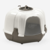 CORNER CAT LITTER BOX - 54x40x55cm / GREY & WHITE CORNER CAT LITTER BOX - 54x40x55cm / GREY & WHITE