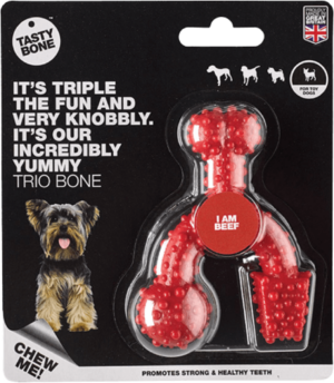 TastyBone Nylon Trio Toy Dog - Beef