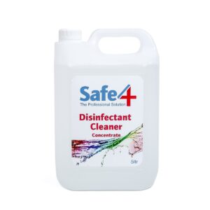 Safe4 Concentrated Disinfectant Cleaner, Clear Unscented, 5L